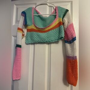 Multicolor crochet crop top